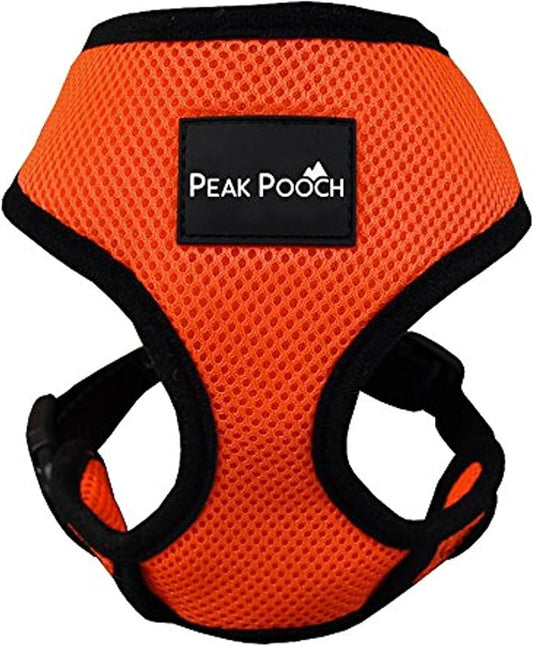 Downtown Pet Supply - Dog Harness for Small Dogs No-Pull - Step in Dog Harness - Padded Mesh Fabric Dog Vest with Adjustable Belly Belt & Quick-Snap Clip - Orange - 14 in Neck - Large Dog Harness