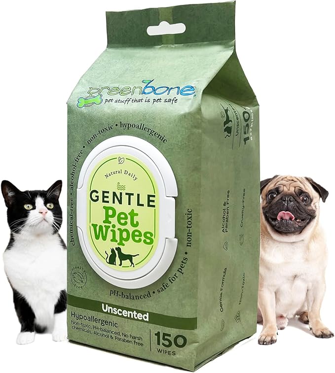 Gentle Pet Wipes Unscented 150 Wipes