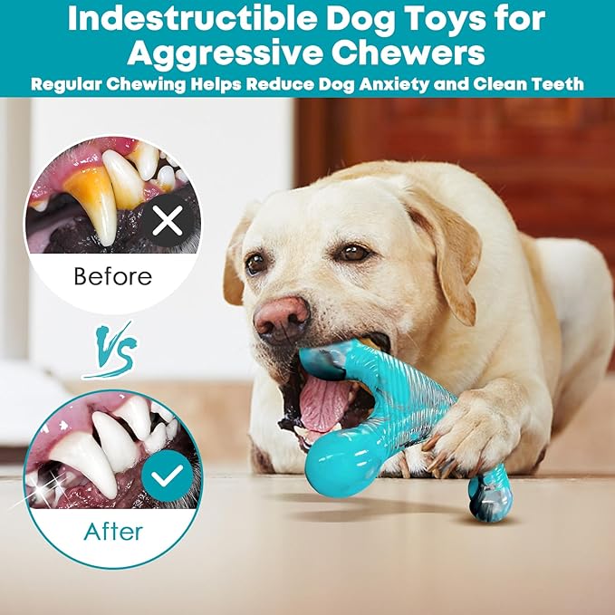 Dog Chew Toy for Aggressive Chewers: Dog Toys for Large Dogs - Indestructible Dog Toys - Tough Dog Toys for Large - Medium-Super Chewer Dogs
