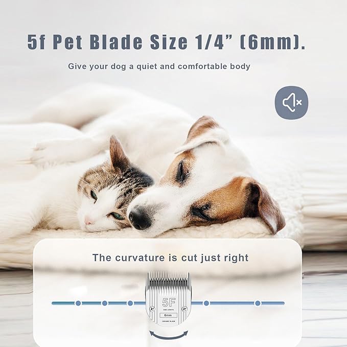 Detachable Pet Dog Grooming Clipper Ceramic Blade,Compatible with Whal Arco, Bravura, Chromado, Creativa, Figura & Motion - Pet, Dog & Horse Clippers,Size 5F Cut Length 1/4"(6mm)