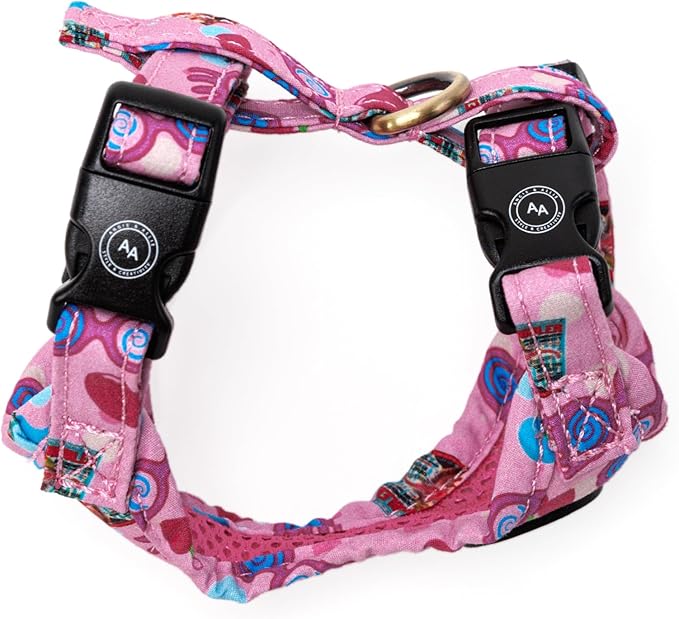 Angie and Allie Organic Cotton Dog Harness,No Pull Pet Harness with Leash D-Ring,Adjustable Soft Padded Dog Vest,Comfortable,Sustainable,Breathable and Stylish for Your Canine Companion