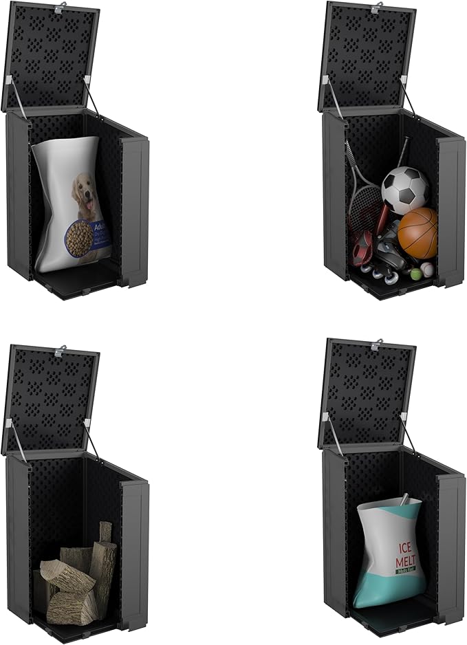 COSCO BoxGuard Large Outdoor Storage Box, Lockable Package Delivery and Storage Solution, 6.3 Cubic ft, Black/Charcoal