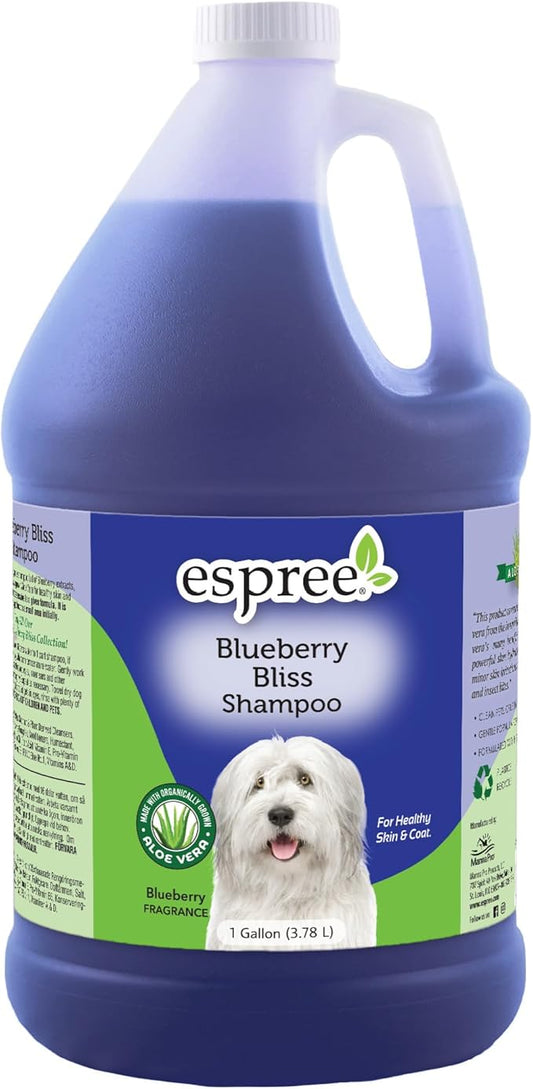 Espree Blueberry Bliss Shampoo for Dogs - Made with Organic Aloe Vera - Forumated for Deep Cleaning - 1 Gallon