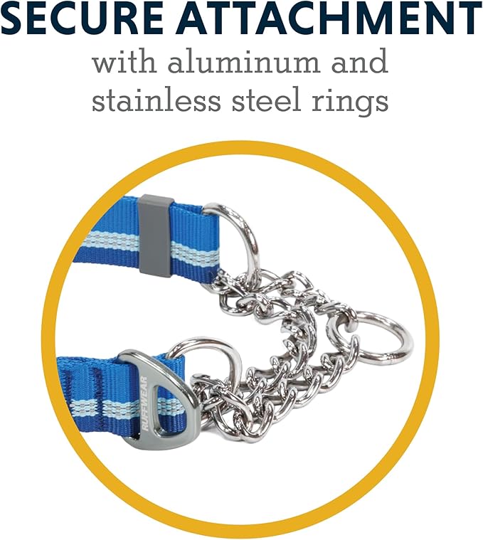 Ruffwear, Chain Reaction Dog Collar, Martingale Style for On-Leash Walking, Blue Pool, 20"-26"