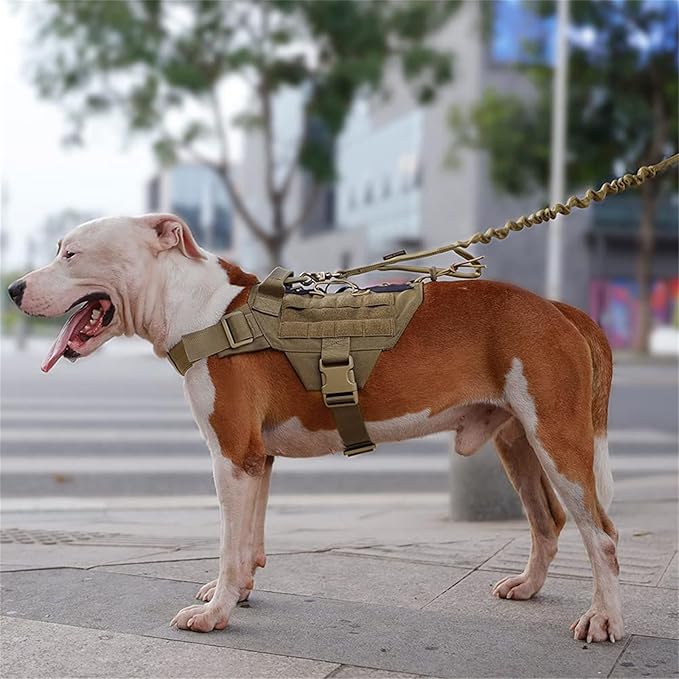 EXCELLENT ELITE SPANKER Dog Harness Tactical Military Dog Harness Adjustable No-Pull Dog Harness Training Hunting Dog Tactical Vest with Handle（BLK-L）