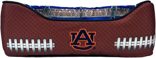 NCAA Auburn Tigers Stadium Dog Bed, Pet Pillow Bed for Dogs, Sporty Football Dog Bed and Lounge Cushion