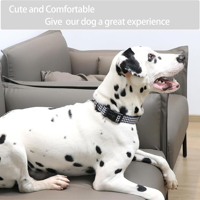 ARING PET Dog Collar-Cute Dog Collar for Small Dogs, Adjustable Comfortable Cotton Plaid Pet Collars for Small Medium Large Male Female Dogs, X-Small