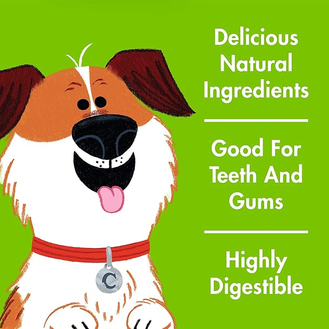 Chewsday Large Cinnamon Clean Daily Dental Dog Chews, Made in The USA, Natural Highly-Digestible Oral Health Treats for Healthy Gums and Teeth - 28 Count