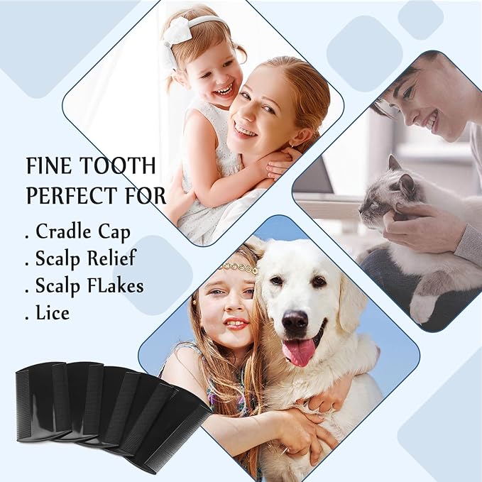 Lice and Flea Grooming Combs, 50 Pack Fine-Tooth Plastic Hair Combs for Pets