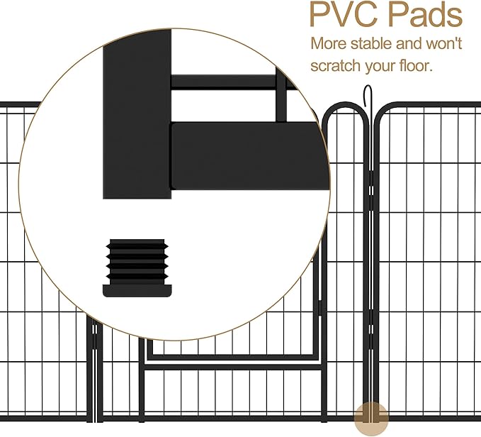 KEIKI 16 Panels 31.7" H Heavy Duty Metal Playpen with Door for Dog Fence,Pet Exercise Pen Versatile Shape for Outdoor Indoor