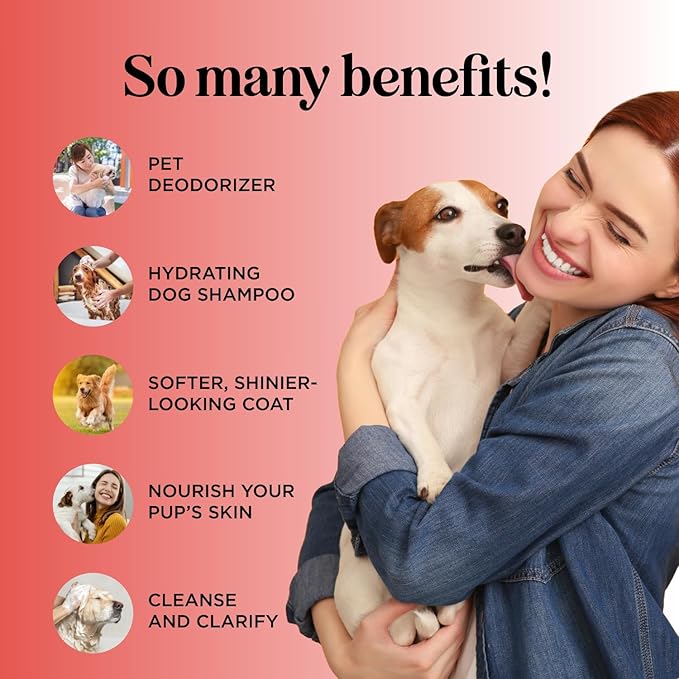 Soothing Oatmeal Shampoo for Dogs - Cleansing and Moisturizing Aloe & Oatmeal Dog Shampoo for Smelly Dogs of All Ages & Breeds - Gentle Sulfate and Paraben Free Dog Wash Made in USA (Sweet Fruity)