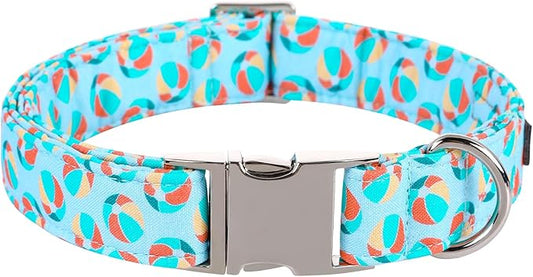 Lionet Paws Boy Dog Collar, Comfortable Adjustable Cute Sea Lion's Ball Collar with Metal Buckle for Male Dogs Gift, Medium, Neck 13.5-22 inches