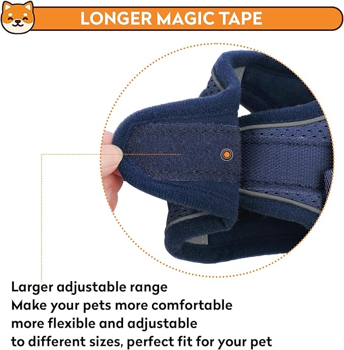 Dog Harness with Leash Set, No-Pull Step-in Reflective Pet Harness with 1 Leash Clips, Adjustable Soft Padded Easy Walk Dog Vest for Small Medium Large Dogs, Cats(Dark Blue, XSmall)