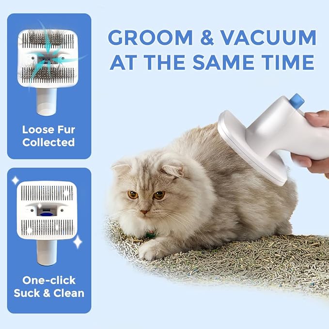 Pet Grooming Vacuum Kit, Dog & Cat Hair Clipper with 13000PA Suction - 3 Adjustable Suction Levels, 5 Grooming Attachments, 2.8L Large Capacity Dust Bin