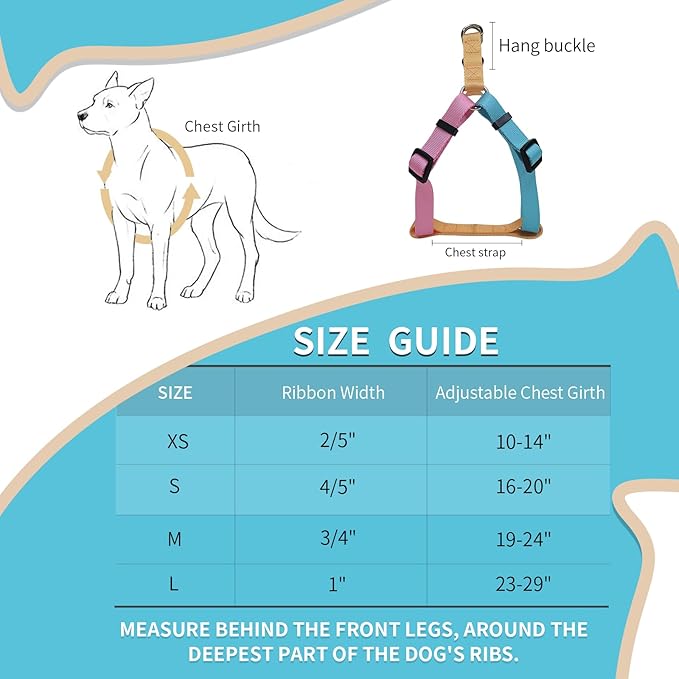 Tri-Color Dog Harness and Purple Pink Gradient Shock Absorbing Dog Leash Set,Step-in Freedom Dog Vest Harness,Strong Padded Handle to Help Stop Pulling for Small Dog Walking and Traning