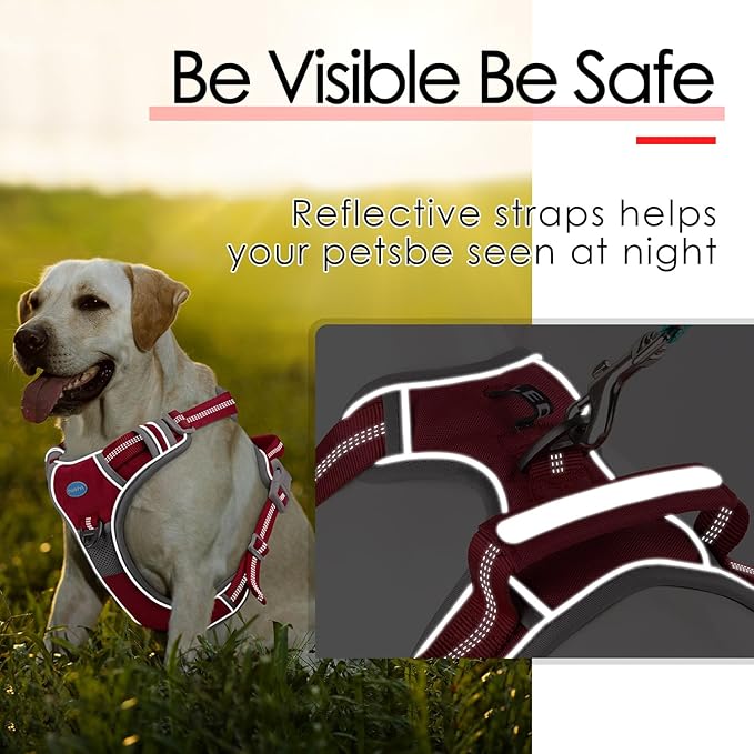 ThinkPet No Pull Harness Breathable Sport Vest with Handle-Dog Harnesses Reflective Adjustable for Medium Large Dogs