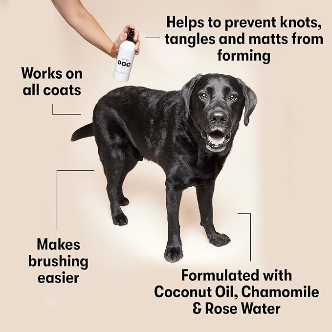 DOG by Dr Lisa - Leave in Conditioner Spray - Dog Coat Detangling and Dematting Spray - No-Rinse Conditioner for Dog Grooming - Reduce Knots & Tangles - Plant Based, Vegan Friendly