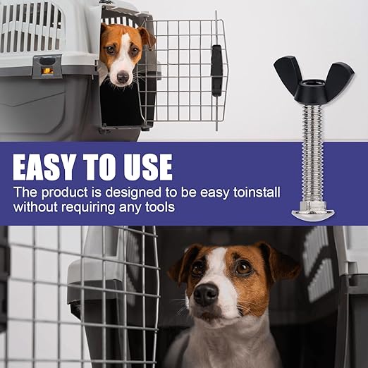 Pet Carrier Fasteners, 12pcs M6 Stainless Steel Replacement Bolts and 12pcs Plastic Butterfly Nuts for Repairing Pet Boxes Pet Carrier Replacement Parts Dog Kennel Hardware