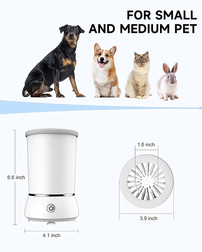 Automatic Dog Paw Cleaner for Dogs，Electric Dog Foot Paw Washer Cup and Massager，2 Speeds for Thorough Cleaning and USB Rechargeable,Pet Paw Feet Cleaner for Small Medium Dogs Cats (Pink)