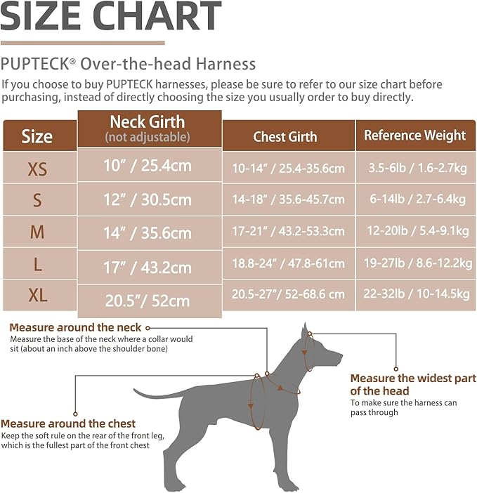 PUPTECK Soft Mesh Dog Harness and Leash Set Pet Puppy Cat Comfort Padded Vest No Pull Harnesses, Khaki, M