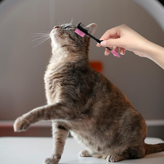 3 Pcs Eye and Tear Stain Grooming Combs - Removing Crust, Mucus, and Fleas for Pets