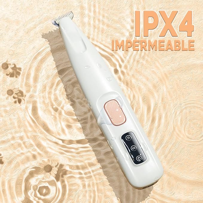 Saffory Paw Trimmer, Upgrade Multifunctional Pet Hair Clippers Waterproof Rechargeable Pet Shaver with LED Light, Pet Paw Trimmer for Paws Eyes Ears Face Rump (1PC), White