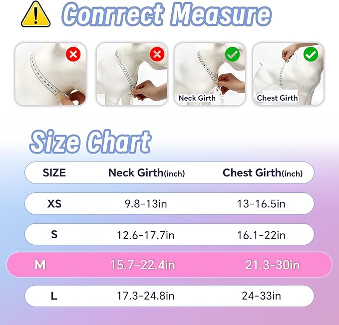 Dog Harness Leash Set, No Pull Adjustable Halter Cute Comfort Padded Handle for Medium Sized Large Small Dogs Walking Training Running with Reflective（Medium,Red Blue）