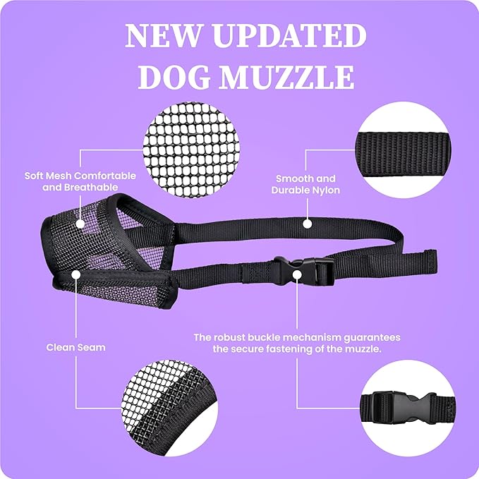 Flintstone Dog Muzzle for Small Dogs – Soft Mesh Muzzle for Small Dog Chihuahua Poodle Husky Labrador | Breathable Small Dog Muzzle Guard| Small Dog Muzzles to Prevent Biting Chewing Small, 6.5”-8”