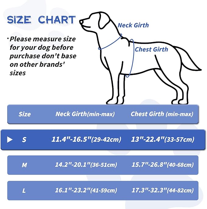 Dog Harness, No Pull Pet Harness No-Choke with 2 Metal Rings 3 Buckles Reflective Adjustable Soft Padded Pet Vest with Easy Control Handle for Small Medium Large Dogs (Small, Blue)