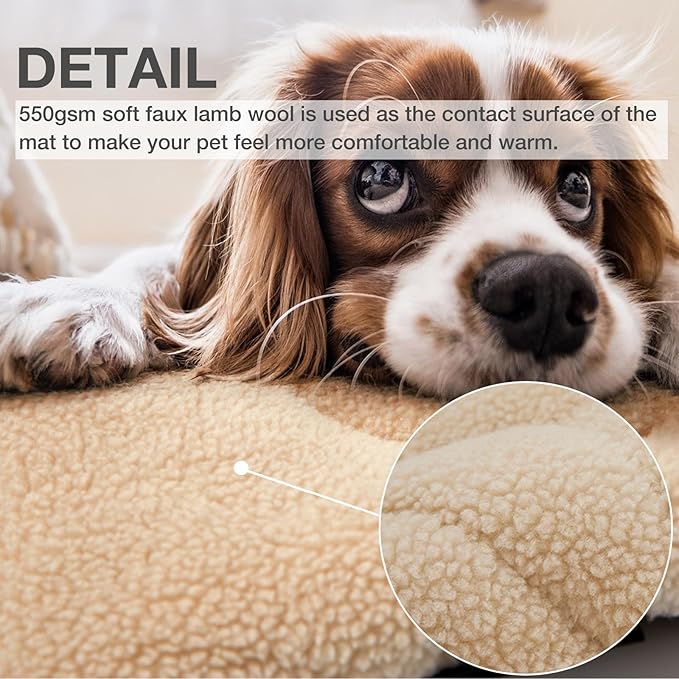 Dog Crate Pad,Machine Washable&Waterproof Dog Bed Mat,Reversible Dog Sleeping Bed,Kennel Bed for Small/Medium Dog,Cage Cushion,Beige