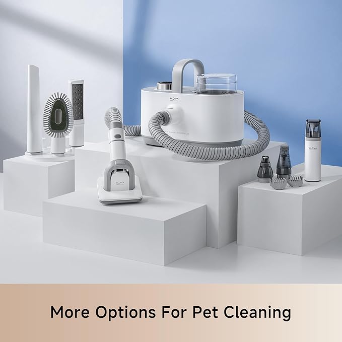 Mova G1 Pro Pet Grooming Kit, 11,000Pa Strong Pet Grooming Vacuum for Pets with Clipper Nail Grinder, 4 Suction Levels Hair Vacuum with 7 Pet Grooming Tools for Shedding and Home Cleaning