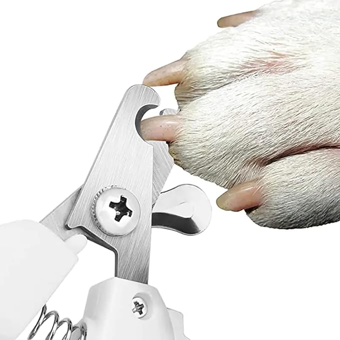 Dog Nail Clippers and Trimmers - with Safety Guard to Avoid Over Cutting, Free Nail File, Razor Sharp Blade - Professional Grooming Tool for Pets
