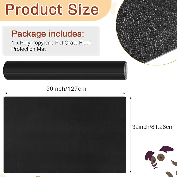 PVC Pet Crate Floor Protection Mat 32" x 50" XXL Washable Floor Covering Reusable Waterproof Non Slip Rug Whelping Pad for Pet