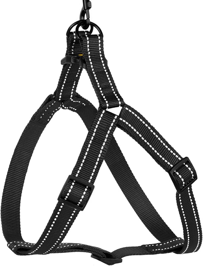 CollarDirect Reflective Dog Harness Step in Small Medium Large for Outdoor Walking, Comfort Adjustable Harnesses for Dogs Puppy Pink Black Red Purple Mint Green Orange Blue (Small, Black)
