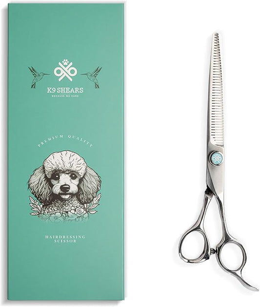 7" Dog Thinning Shears for Grooming – Blending Scissors for Face, Legs & Tail – VG10 Stainless Steel, Handcrafted, Ergonomic, 50% Thinning Rate for Smooth Finishing