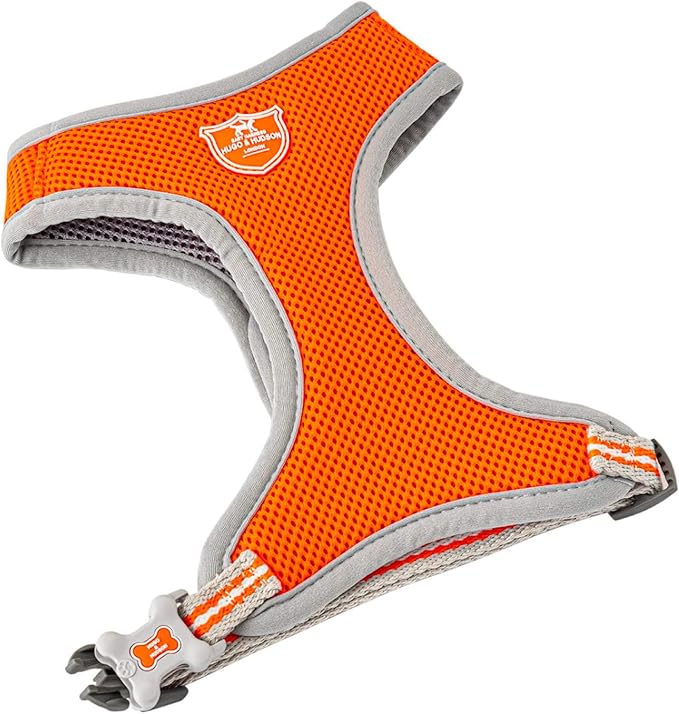 HUGO & HUDSON Dog Harness No-Pull Pet Harness Adjustable Quick Dry Mesh Padded Vest, Orange, XS