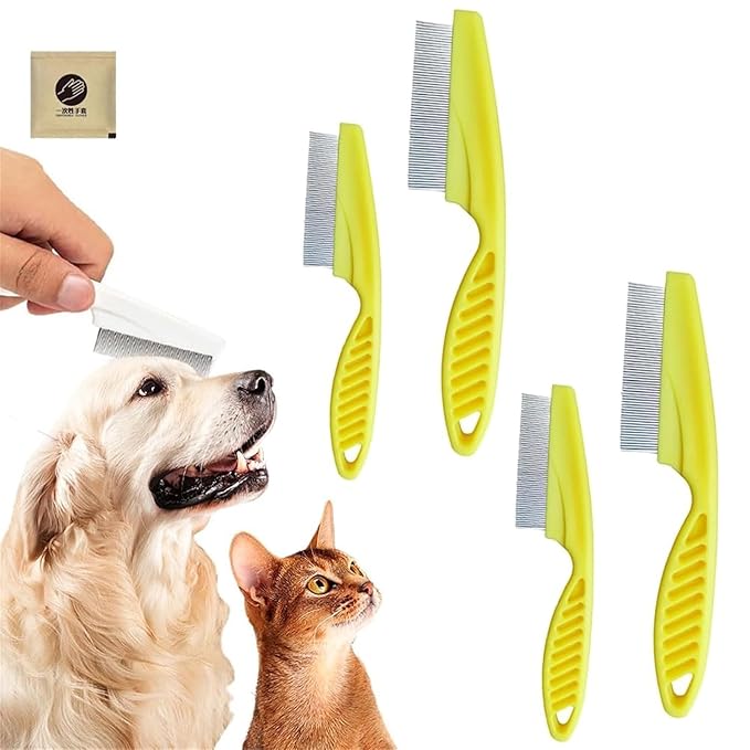 Multifunctional Pet Comb, Tear Stain Removal Comb, Pet Grooming Brush Fine Tooth Stainless Grooming Kit for Small Dogs Puppies
