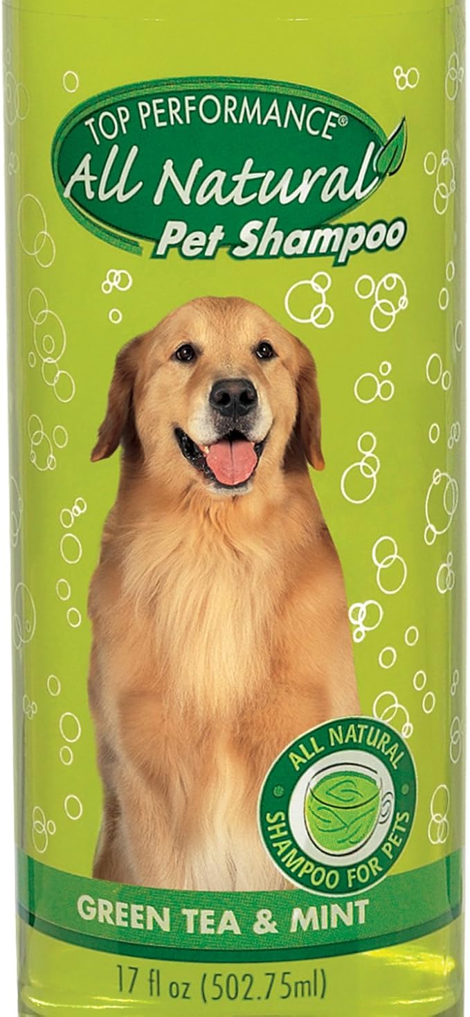Top Performance Green Tea and Mint Shampoo for Puppies and Kittens – Natural Shampoo to Safely Bathe Young Pets, 17 Oz.