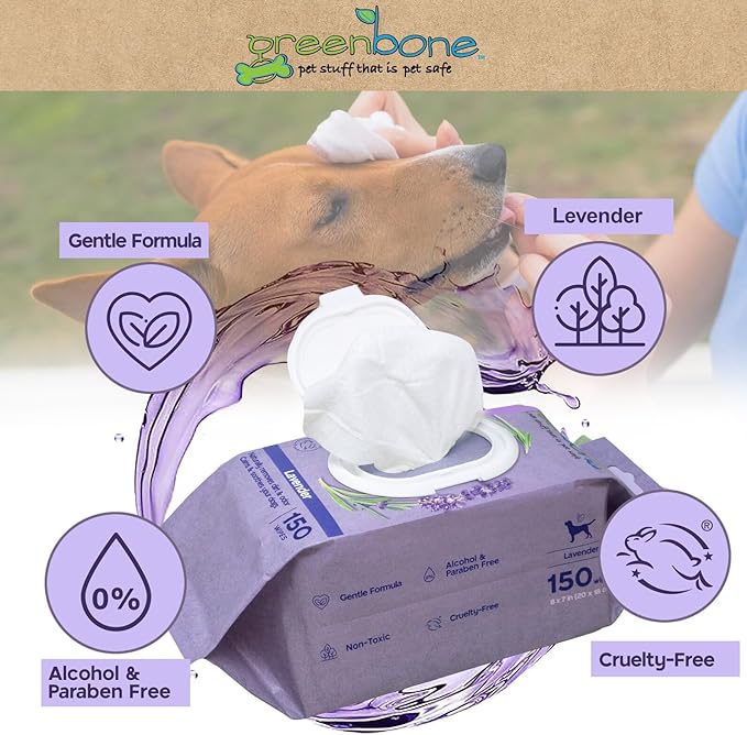 Calming Dog Wipes - Lavender Scented - 150 Wipes
