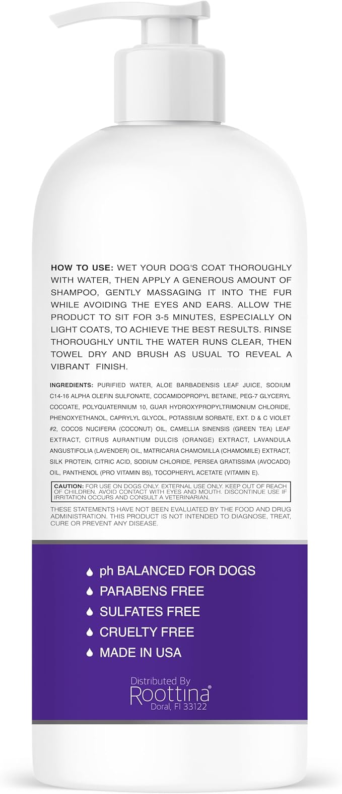 Pawganica 2-in-1 Purple Shampoo for Dogs, Supports Coat Whitening & Softness, pH-Balanced, Fur Whitening Dog Shampoo and Conditioner, Shampoo for Smelly Dogs 16 fl oz