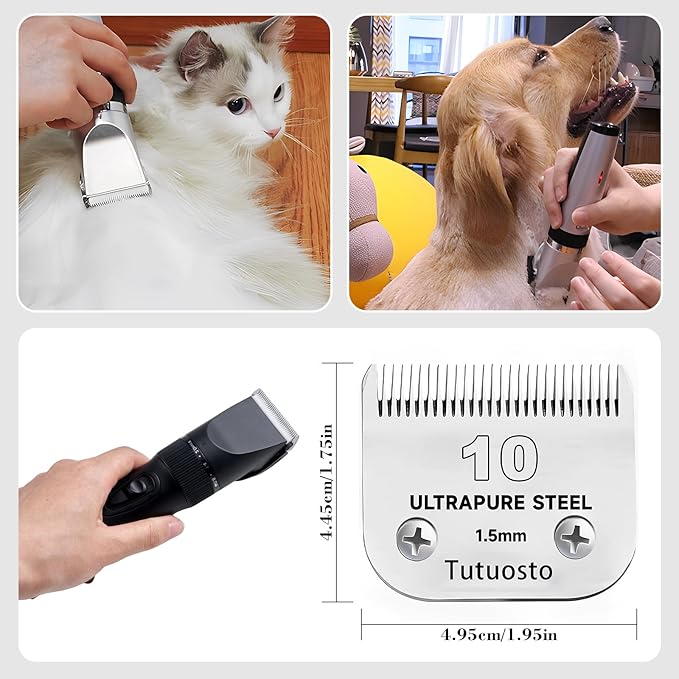 Size 10/5FC Clipper Blades Pet Grooming Clipper Replacement Blades Detachable Blade Compatible with andis/wahl/Oster Dog Clippers