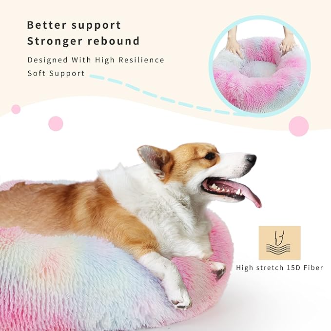 Calming Bed for Dogs 30 Inches Dog Beds for Medium Dogs Washable Anti-Anxiety Dog Beds for Medium Dogs
