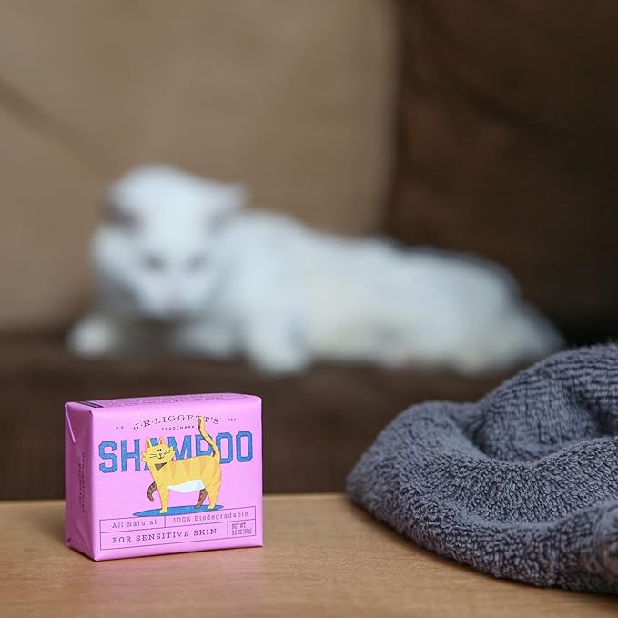 J·R·LIGGETT'S Cat Hair Shampoo Bar Great for Sensitive Skin | Relieves Dry, Itchy Skin | Hypoallergenic Formula and Biodegradable | 100% Detergent-Free, 100% Ecologically Correct, Non-GMO, 3.5 oz.