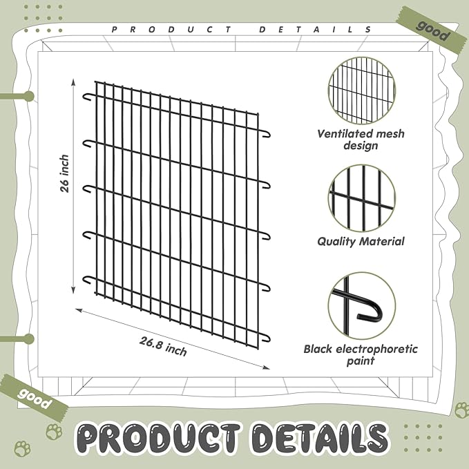 Tandefio 2 Pcs Dog Crate Divider Panel Metal Pets Divider Panel Dog Crate for Pets(42 Inches)