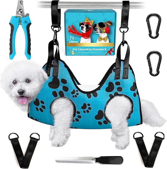 2025 7-in-1 - Dog Grooming Hammock - Cat Nail Clipper Hammock - Dog Grooming Harness - Dog Hammock for Nail Trim - Cat Grooming Hammock - Dog Restraint for Nail Clipping - Grooming Hammock