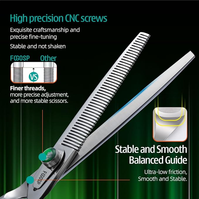 46 Teeth Dog Thinning Shears for Grooming 7.0 inch Professional Blending Thinning Scissors for Dogs Cat Pet Japanese 440C Stainless Right Handed