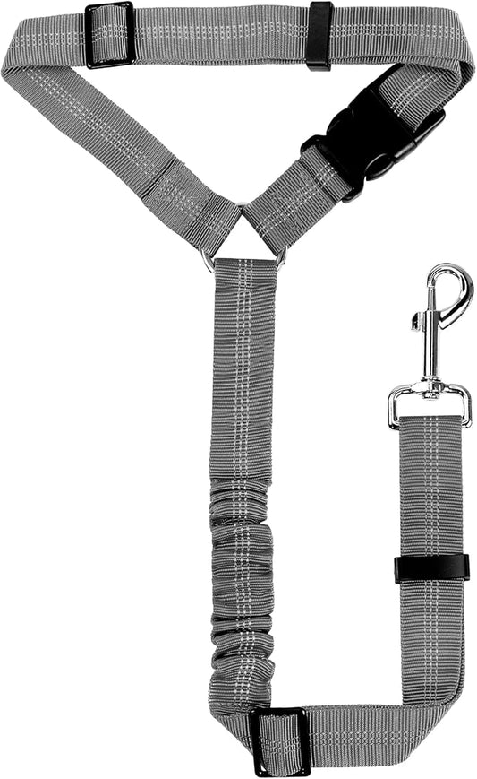 YAODHAOD Dog Seat Belts, Retractable Dog Seatbelts Harness for Car,Adjustable Restraint Safety Leads Vehicle Seatbelt Harness,Nylon Pet Safety Seat Belts Heavy Duty Car Harness for Dogs (Gray)