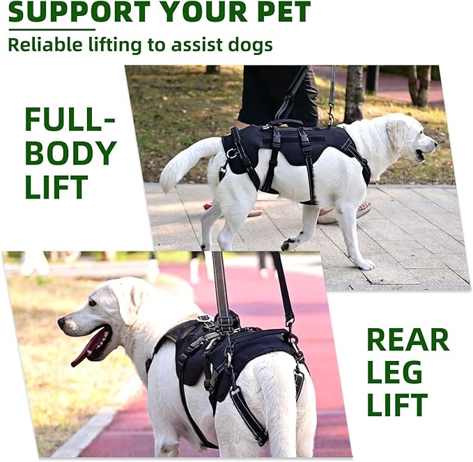 PUPTECK Dog Lift Harness for Medium Large Sized Dog, Rehabilitation Sling for Hind Leg Support, Multifunctional Mobility Assistance Harness for Old, Disabled, Joint Injuries, Arthritis, Paralysis Dogs