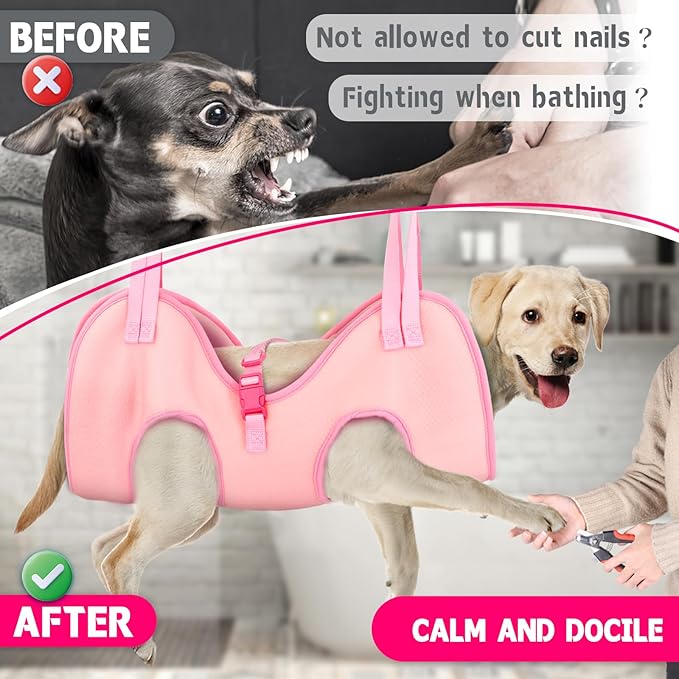 Supet Dog Grooming Hammock, Helpful Hammock for Nail Trim, Restraint Sling for Nail Clipping, Cat Grooming Hammock for Dog Pet to Nail Trimming