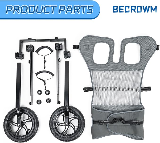 Small Dog Wheelchair for Back Legs, Light Weight Dog&Cat&Pets Wheelchair Cart with Disabled Hind Legs Walking, Adjustable Doggy Wheelchair Cart with Wheels for Back Legs